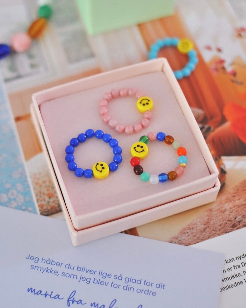 Smiley ring, 1 stk.